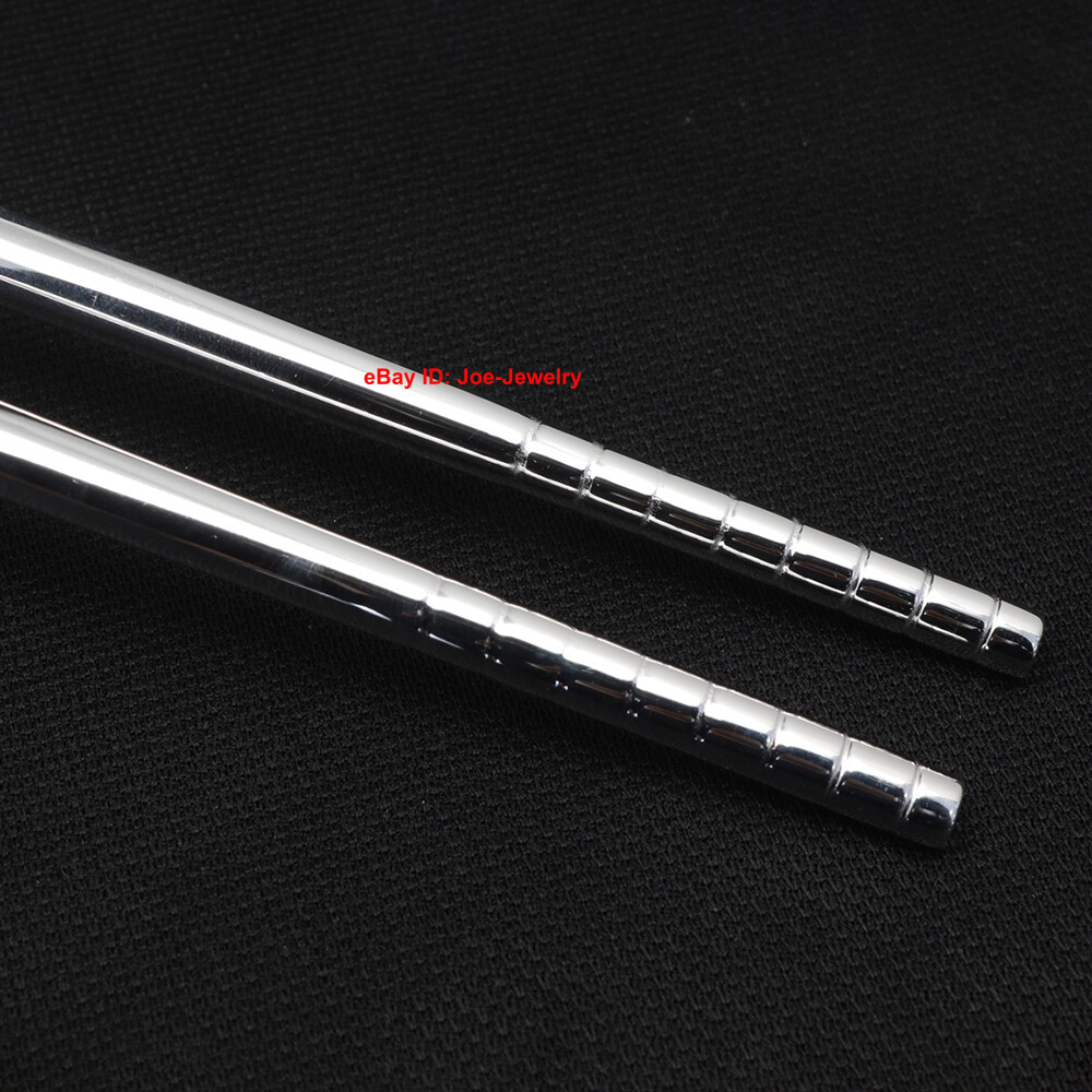 Real 999 Fine Silver Chopsticks Solid Silver Healthy Tableware Peony PatternGIFT