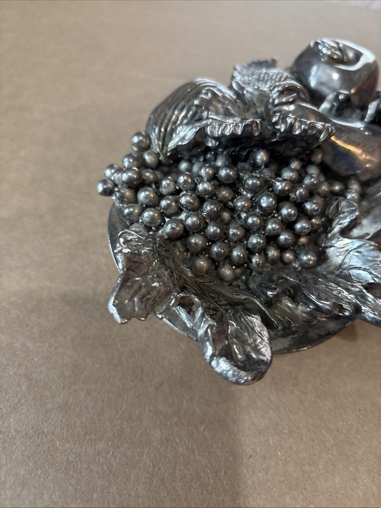 Vintage Silver Metal Fruit Bowl