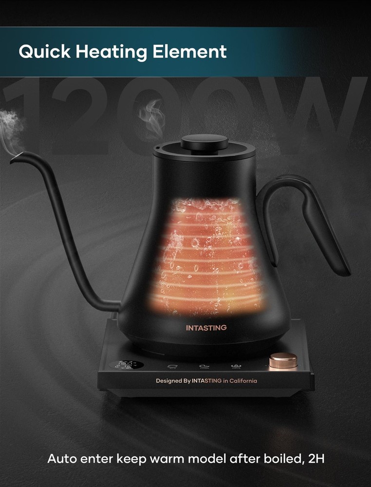 Electric Kettle, Gooseneck Electric Kettle, ±1℉ Precise Temperature Control, ...