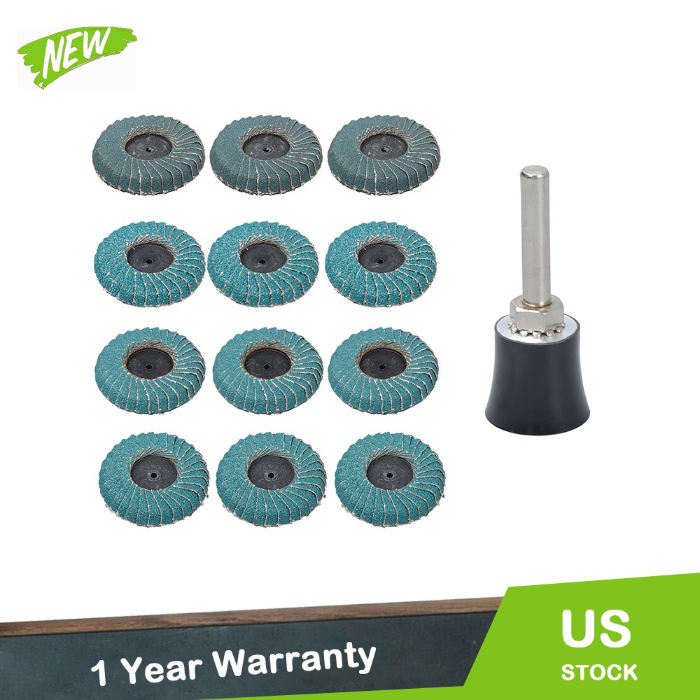 12Pack Mixed Curved Flap Disc 2" Quick Change Sanding Discs for Die Grinder