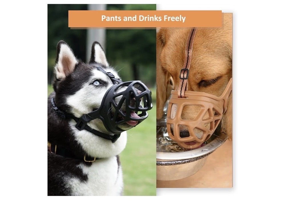 BARKLESS Dog Muzzle Basket Muzzle for Biting Chewing and Scavenging Humane. L