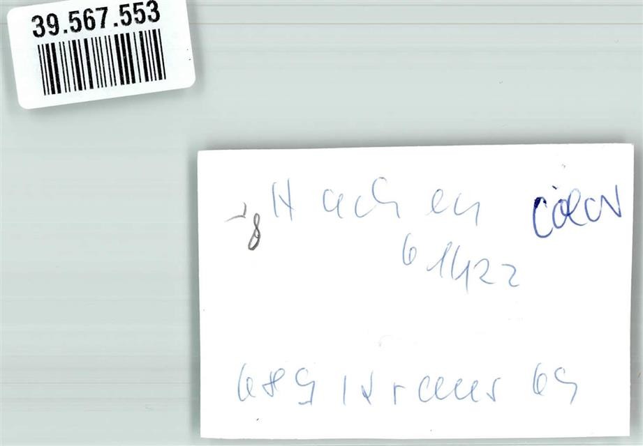 39567553 - 5768 Hachen Ort Handwritten