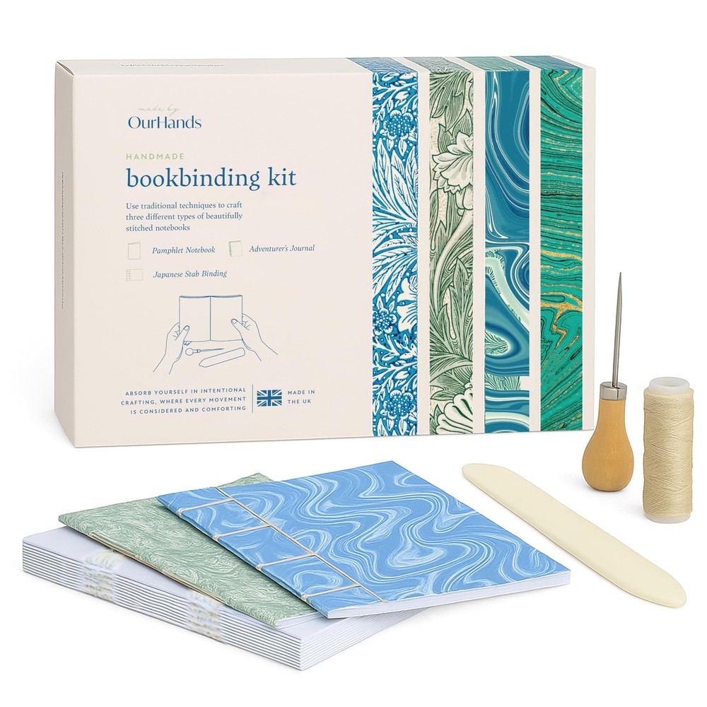 DIY Bookbinding Kit: Create 3 Custom Soft-Cover Notebooks with Tools & Guide