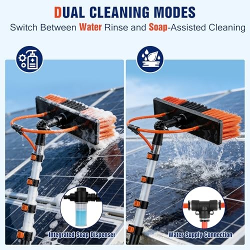 Water Fed Pole Window Cleaning System & Solar Panel Cleaning Kit, 18FT
