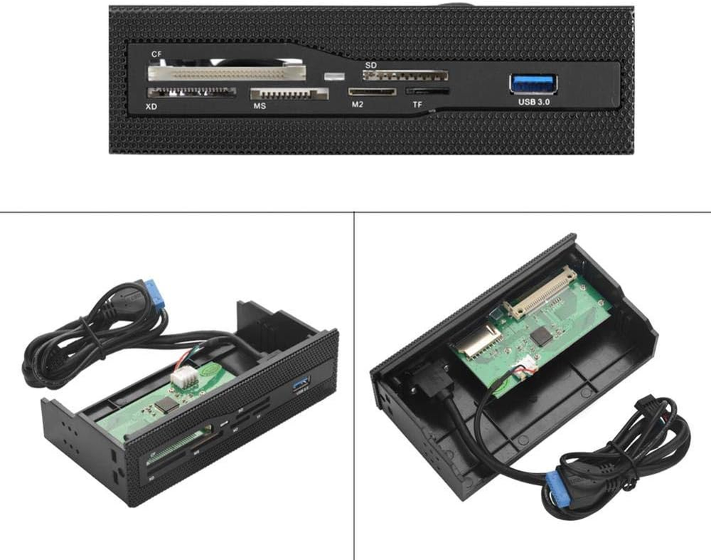 PC Front Panel Internal Card Reader, Multi-Function USB 3.0 Hub All-In-One Card