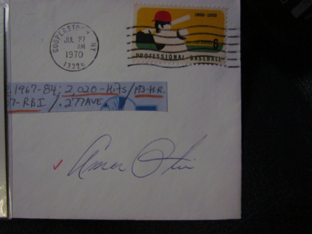Amos Otis Autographed Envelope JSA Auction Certified