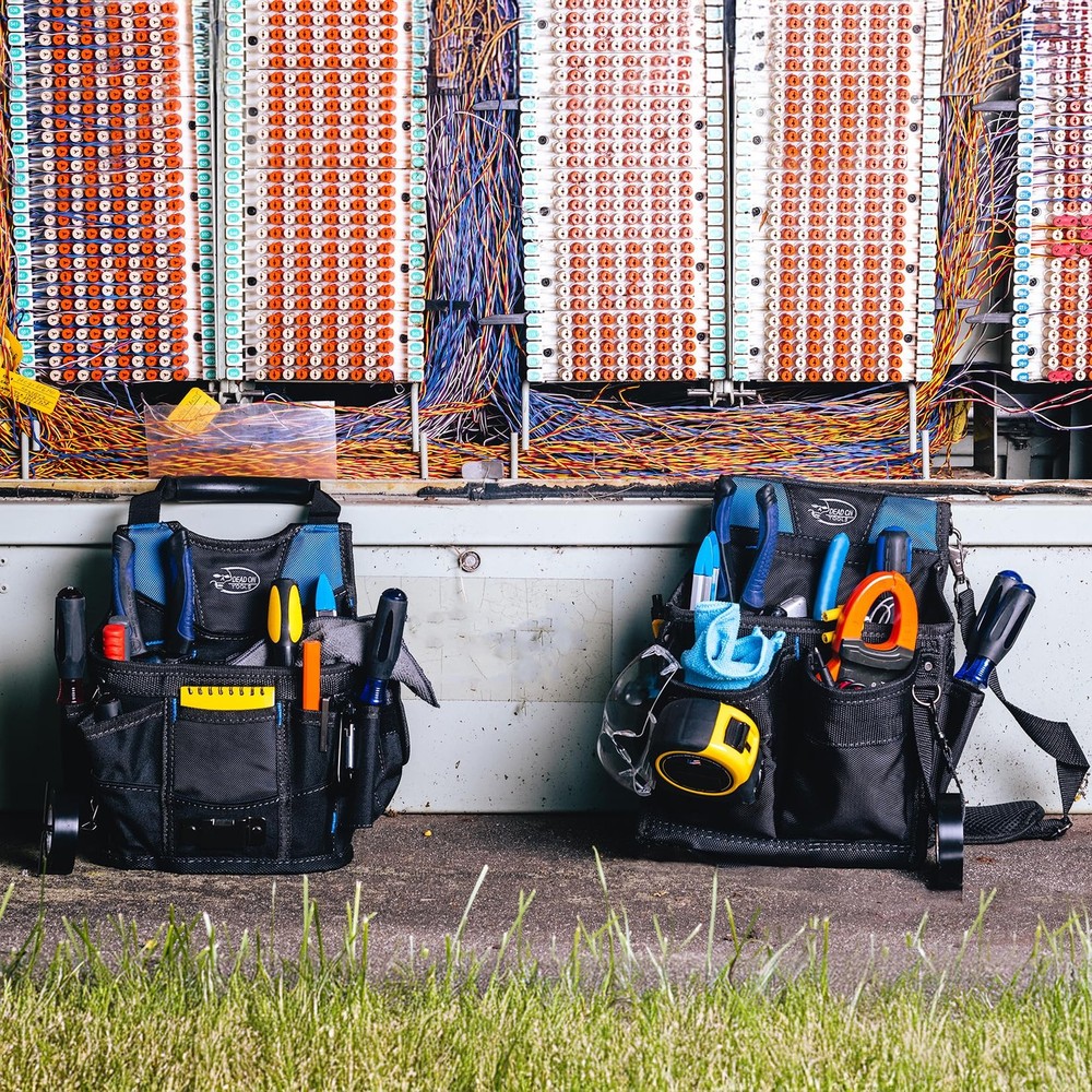 Dead On Tools Pro Electrician's Pouch - Durable Black Tool Organizer
