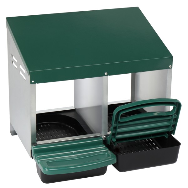 2 Compartment Roll Out Chicken Nesting Box with Plastic Basket, Egg Nest Box Chi
