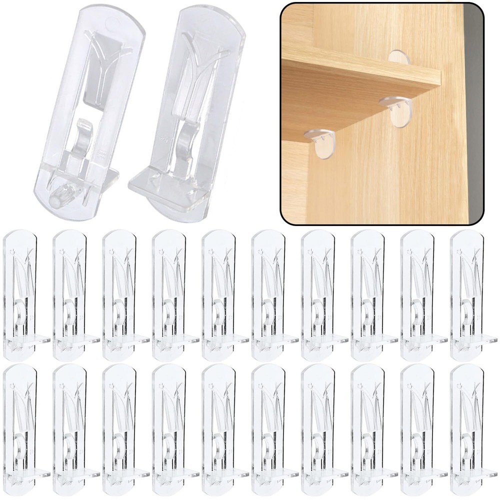 20pcs Plastic Locking Shelf Support Pegs6mm Shelf Pins Self-Locking Bracket C...
