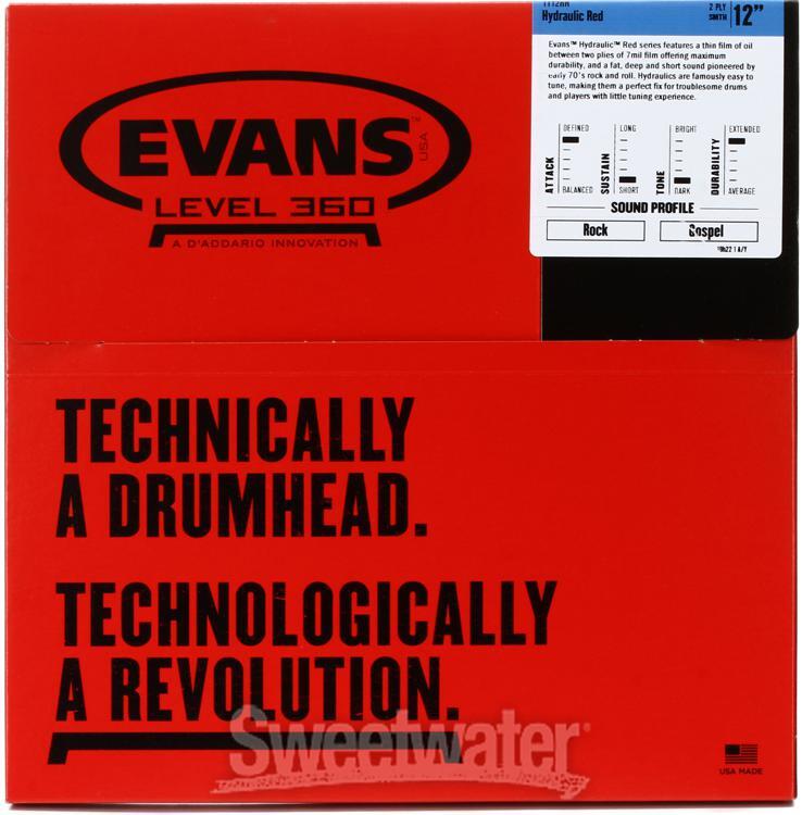 Evans Hydraulic Series Drumhead - 12" - Red