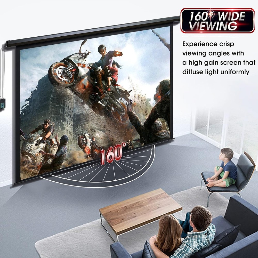 Electric Projector Screen 120 inch - Remote Control Included