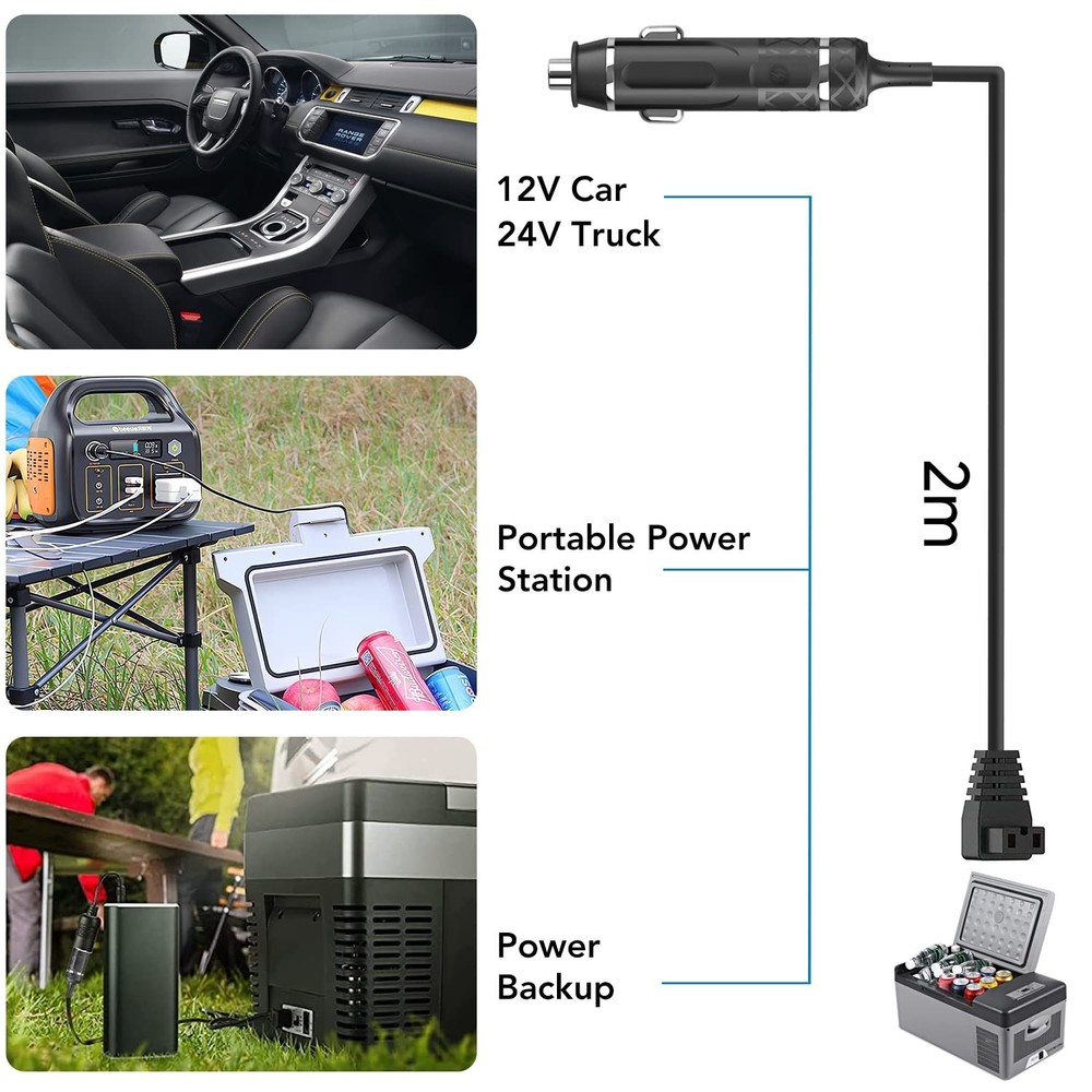 Car Fridge Cigarette Lighter Plug compatible with Alpicool Dometic ARB ICECO ...