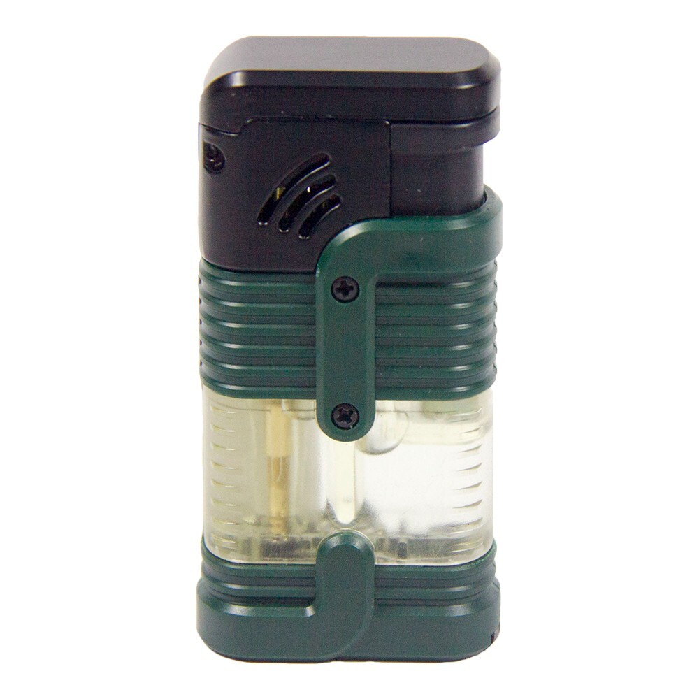 4 PACK Triple Solid &Clear Color Torch Lighter Adjustable Flame W/Cigar Puncher