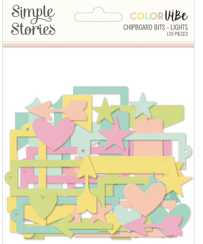 Simple Stories Color Vibe Chipboard Bits 11 PACKS