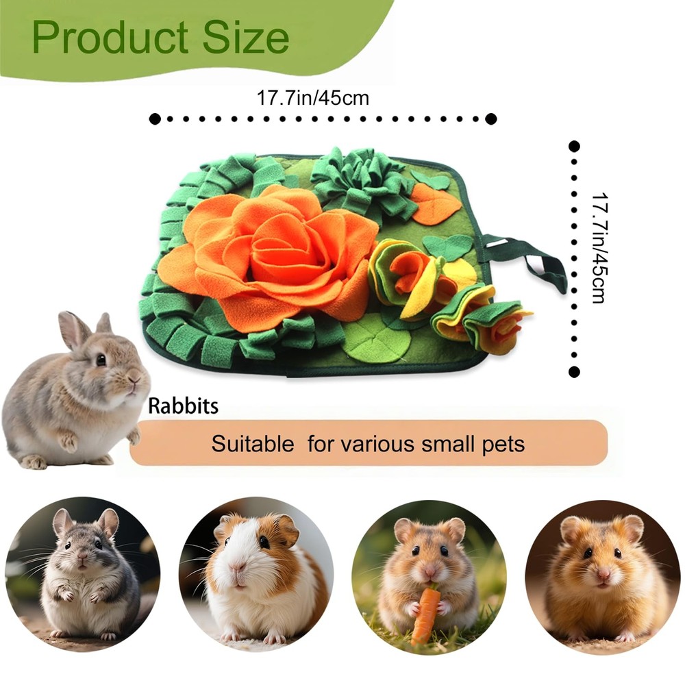 QMoveltyF Rabbit Foraging Mat Bunny Snuffle for Small Medium, Green