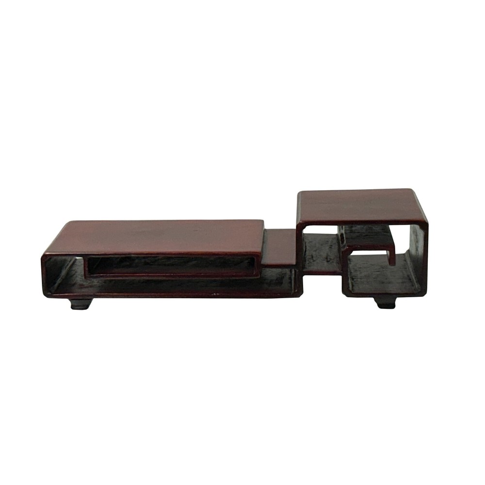 7.5" Reddish Brown Wood Straight Scroll Rectangular Stand Riser Easel ws4146B