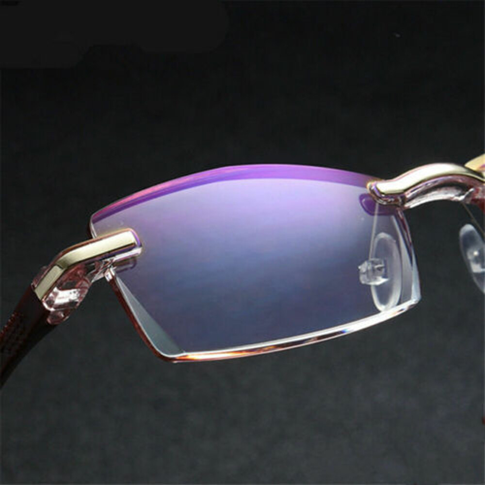 1-10 PK Mens Ultralight Rimless Rectangular Reading Glasses Blue Light Blocking