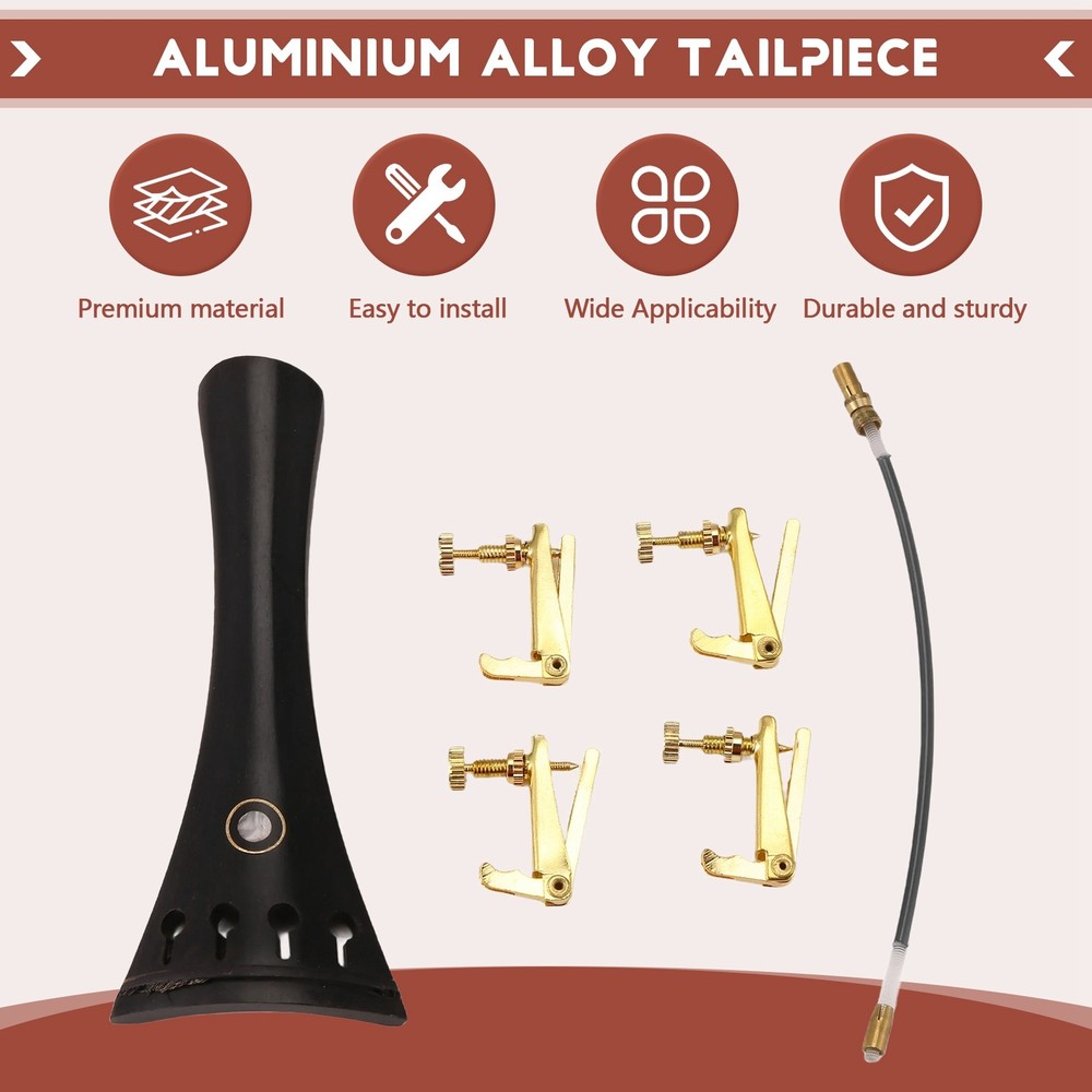 Ebony 4/4 Fiddle Tailpiece A9V13219