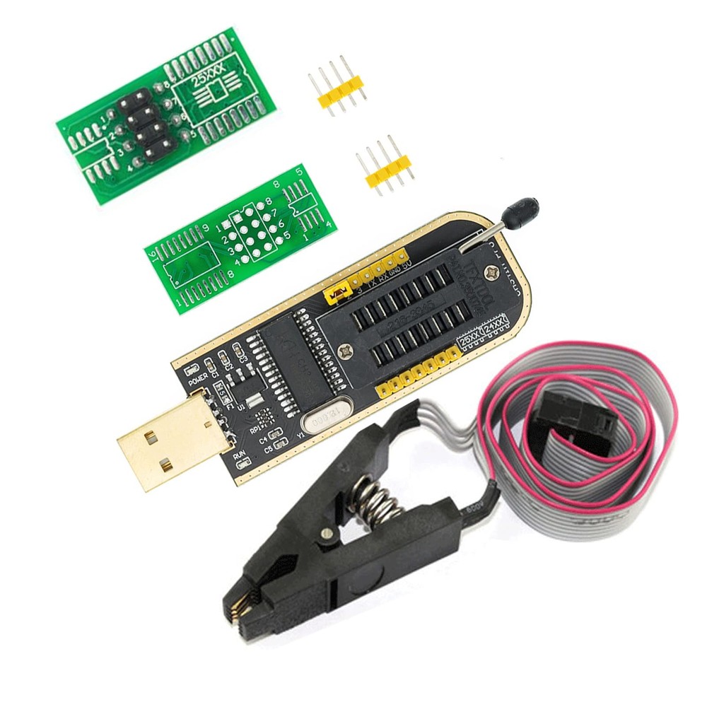 USB Programmer CH341A 24 25 Series Flash Module with SOIC8 SOP8 Test Clip...