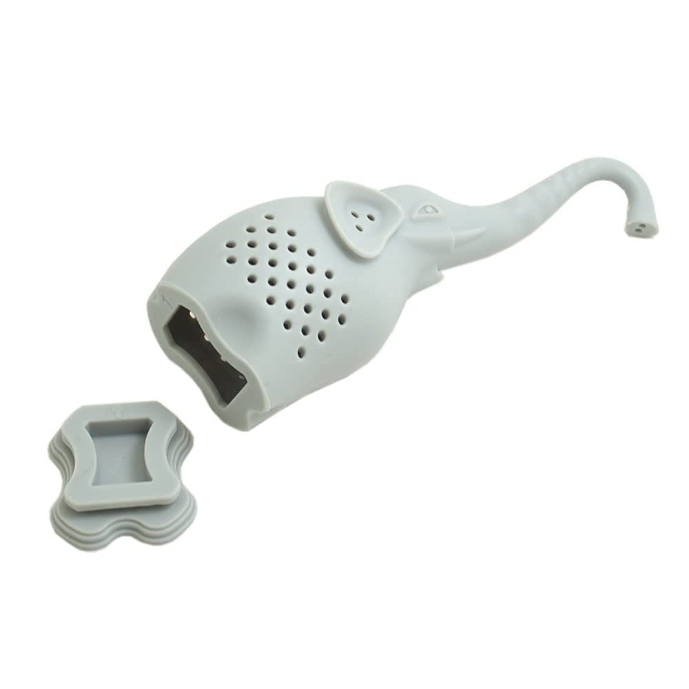 1pcs Silicone Tea Infuser Creative Elephant Tea Strainer grey