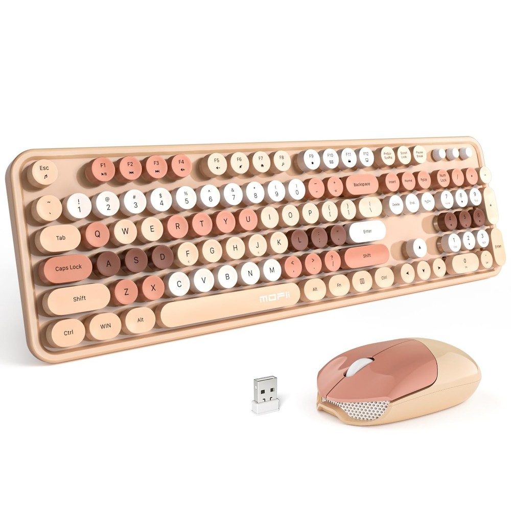 MOFII Wireless Computer Keyboard and Mouse Combo, Typewriter Full Size Keyboa...