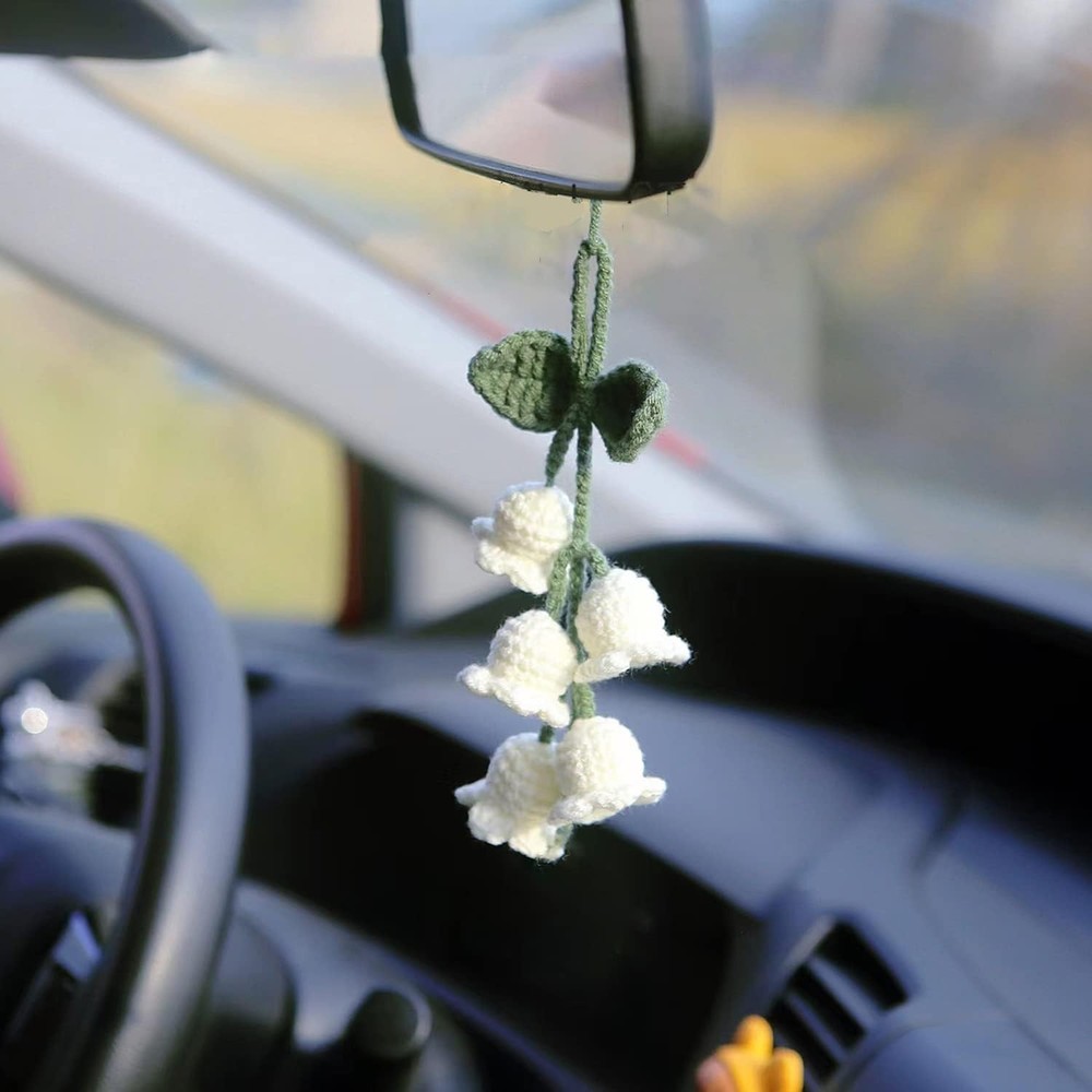 Handmade Knitted Rear View Mirror Pendant Ornament