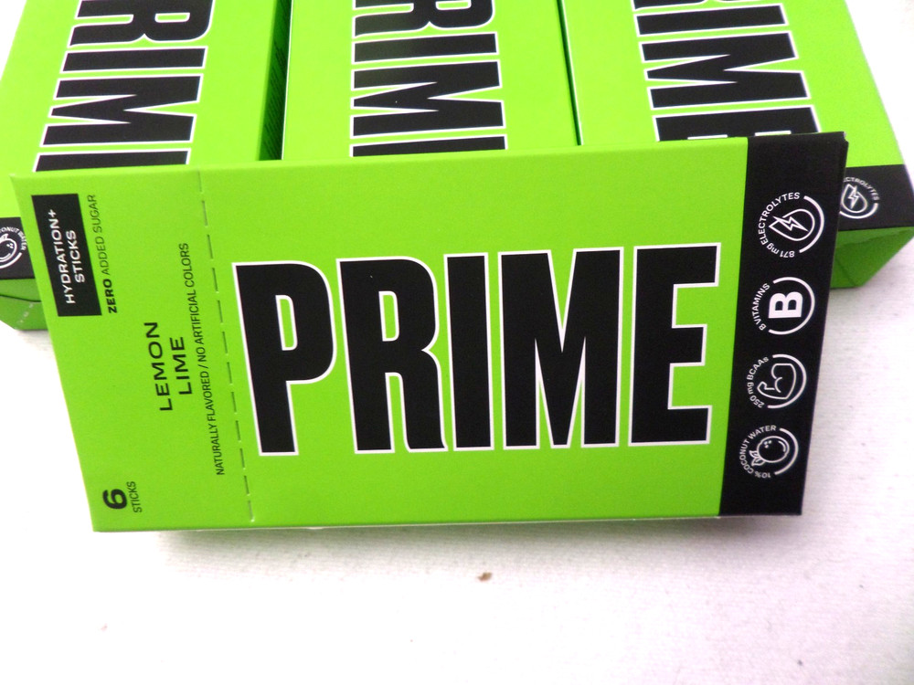 Prime Hydration + Sticks Lemon Lime 36 Sticks 6 Boxes Free Ship