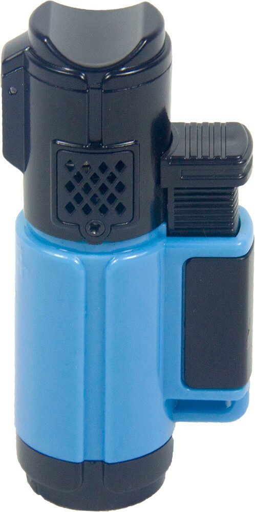 4 PACK Triple Jet Torch Lighter Adjustable Flame W/ Cigar Puncher Cap Hold Solid