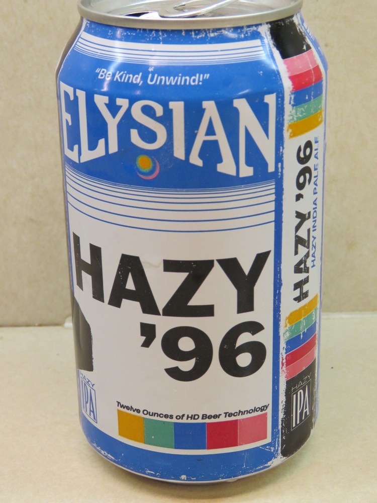 Craft Beer Empty Can ~ ELYSIAN Brewing Co Hazy '96 IPA ~ Seattle, WASHINGTON
