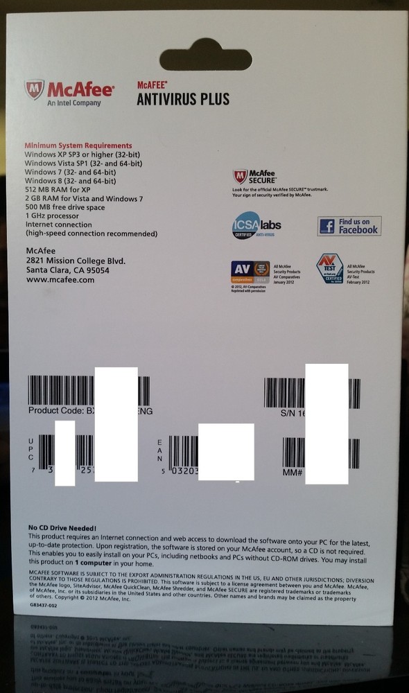 McAfee Antivirus Plus - 1 year Subscription