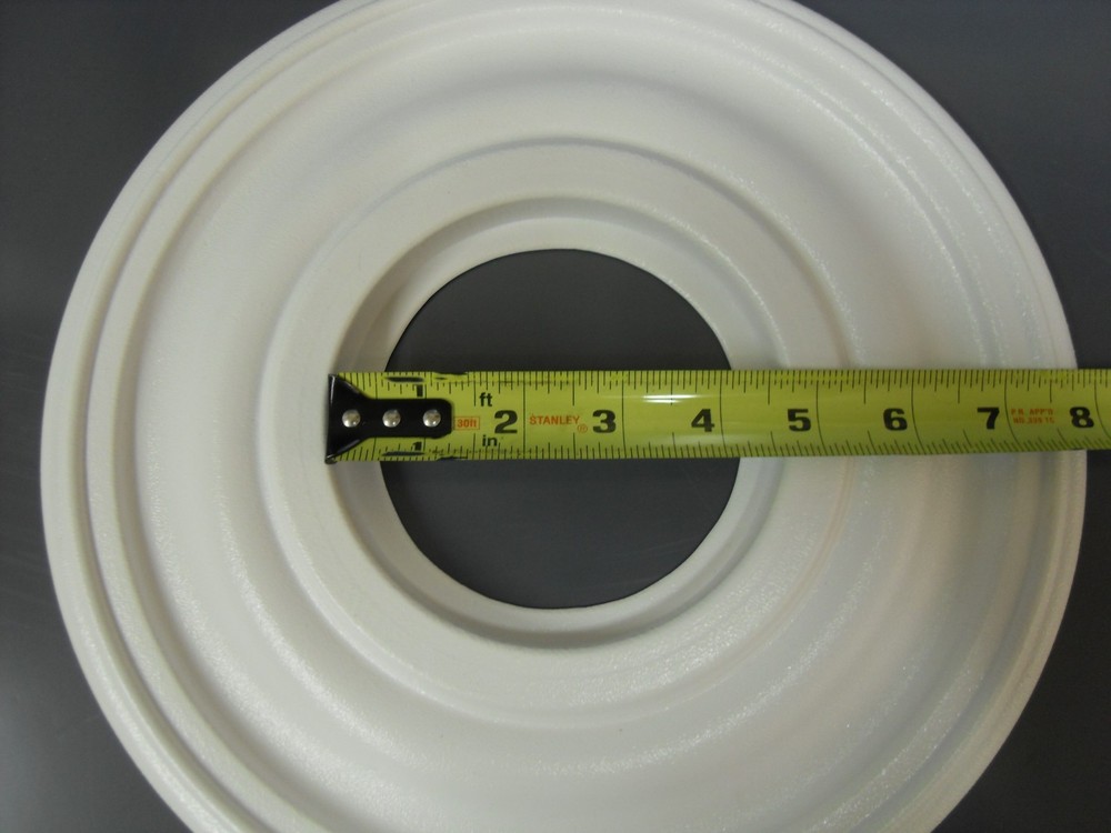 12" White Henta Mini Plano Medallion Paintable ABS Plastic Lighting Accessory