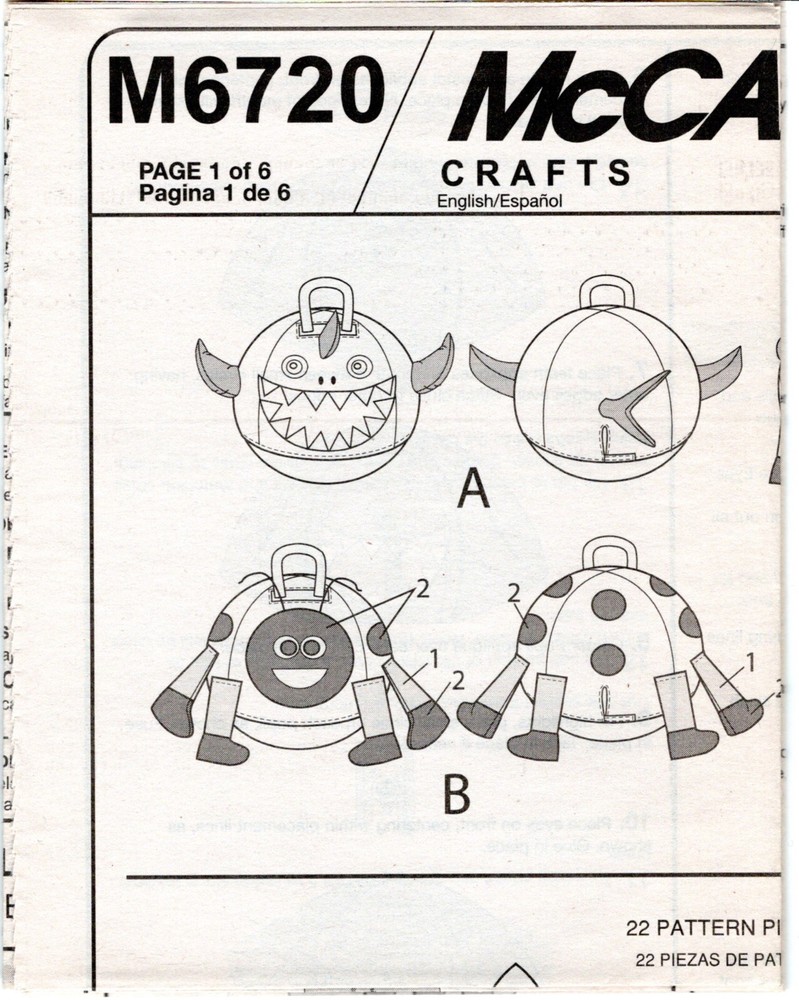 "14" Hopping Ball Covers" ©2013 McCall's Crafts Sewing Pattern # M6720 One Size