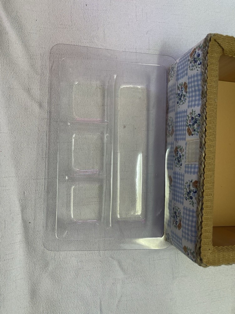 Padded Sewing Box With Plastic Tray. Hook and loop Closure Beautiful Condition