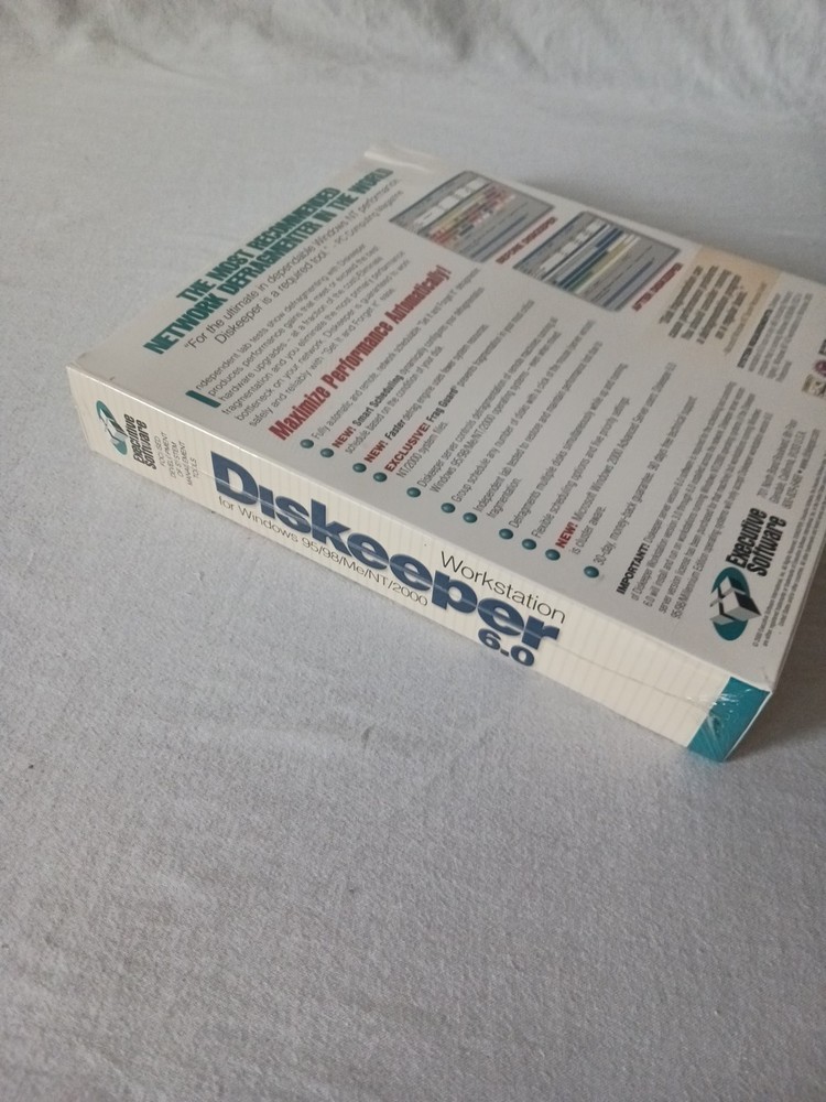 NEW SEALED Executive Software Workstation Diskeeper 6.0 Windows 95/98/ME/NT/2000