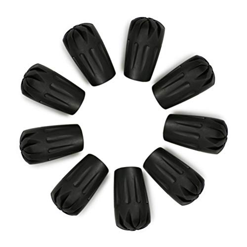 Black Rubber Diamond Trekking Pole Tip Protectors, Hiking Pole Replacement