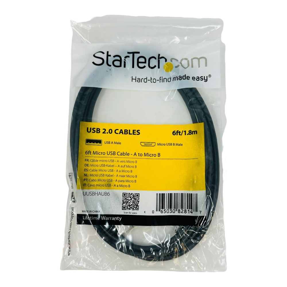 StarTech UUSBHAUB6RA MICRO USB CABLES 6ft/1.8m A-Rt aNGLE MICRO B NEW NOS