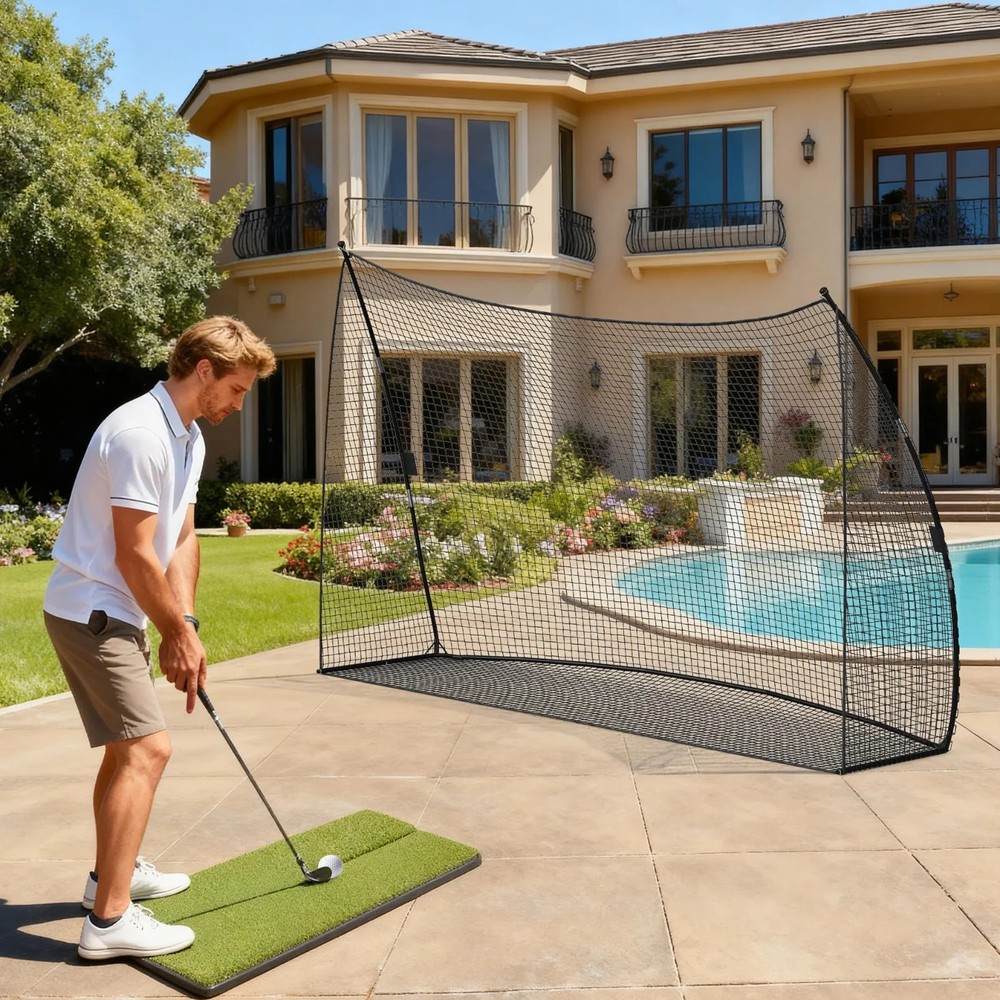 10x7ft Portable Golf Practice Hitting Net Indoor Personal Driving Range Training
