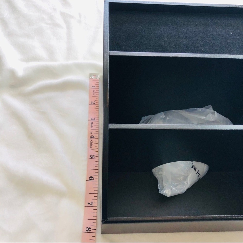 NIB Black Compact Charging Station Organize Multiple Devices HInged Back Panel