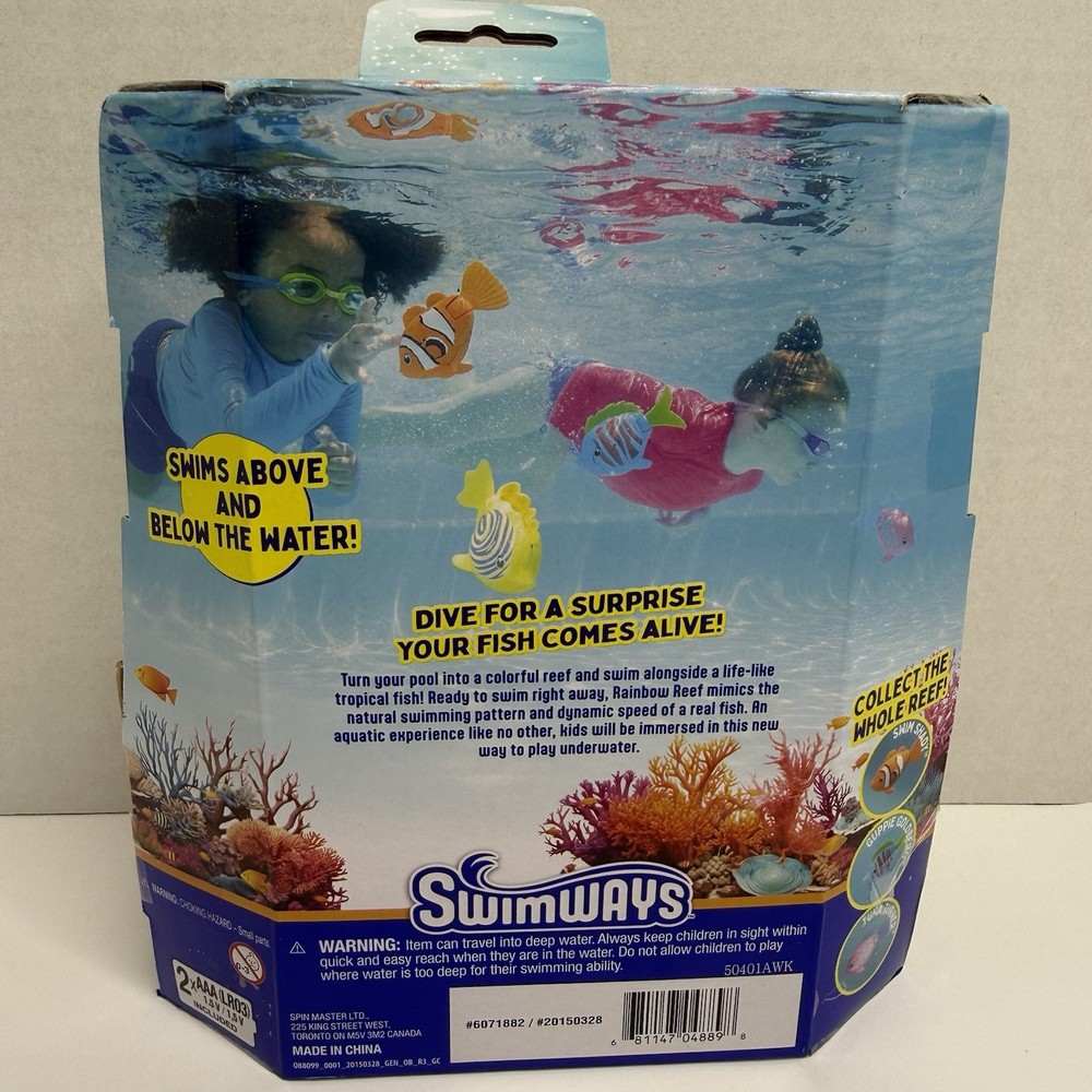 SwimWays Rainbow Reef Lebron Waves Fish Pool & Bath Toy – New