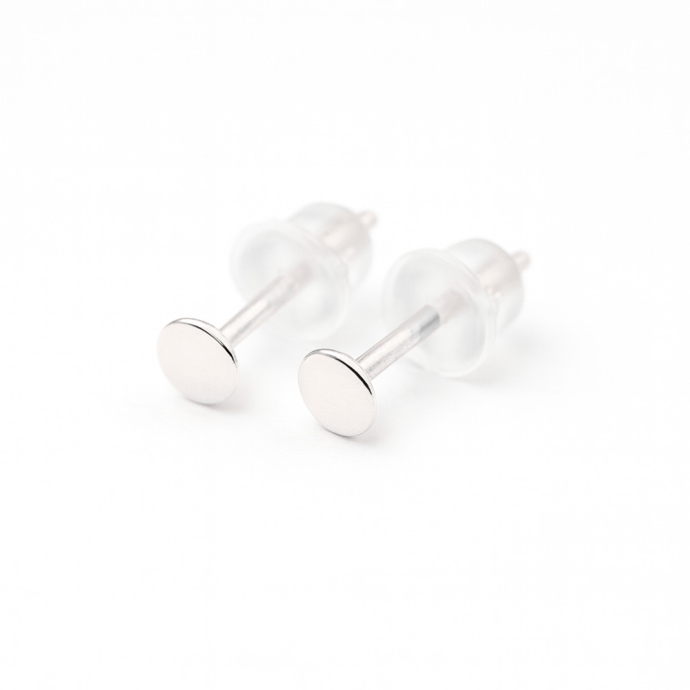 Mens Stud Earrings - Small Circle Studs