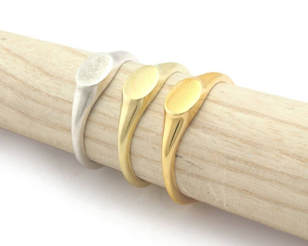 2 Pcs Minimalist Ring Adjustable base blank raw brass,silver,shiny gold 2896