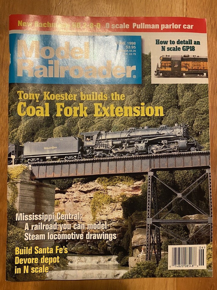 Model Railroader Magazine Trains Modeling June 1998 Coal Fork Extension