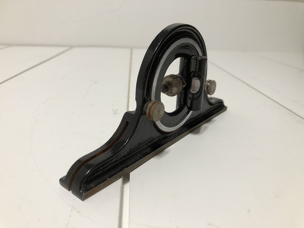 Vintage Starrett #490 Protractor Head With Bubble Level