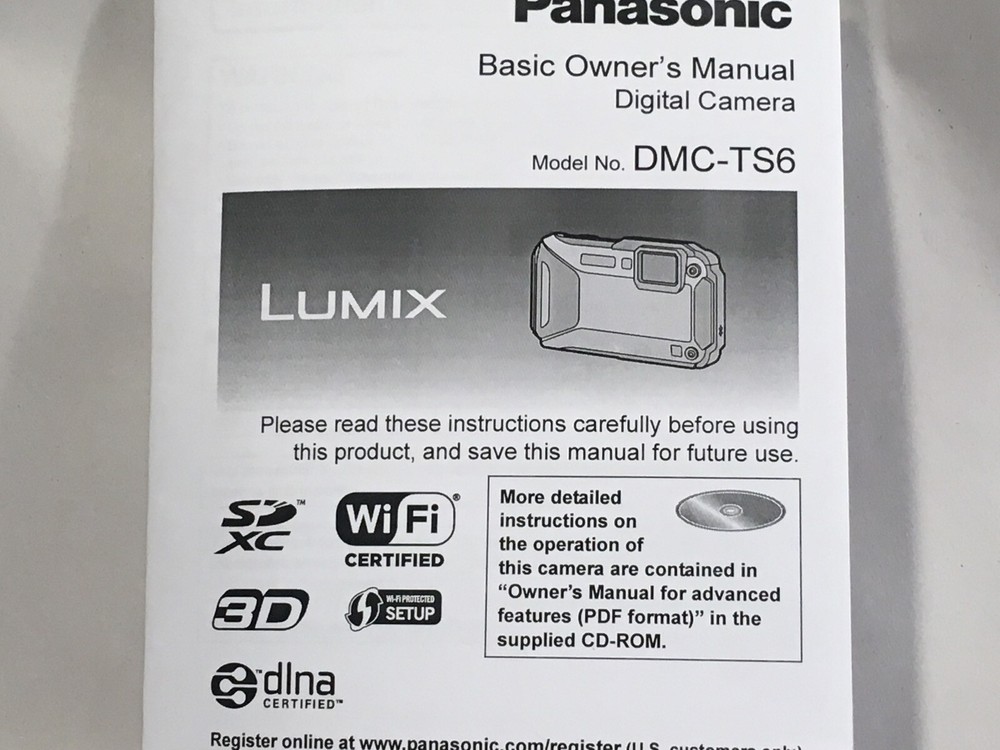 Panasonic Lumix DMC-TS6 Camera - Basic Owners Manual - 44 Pages - New & Clean