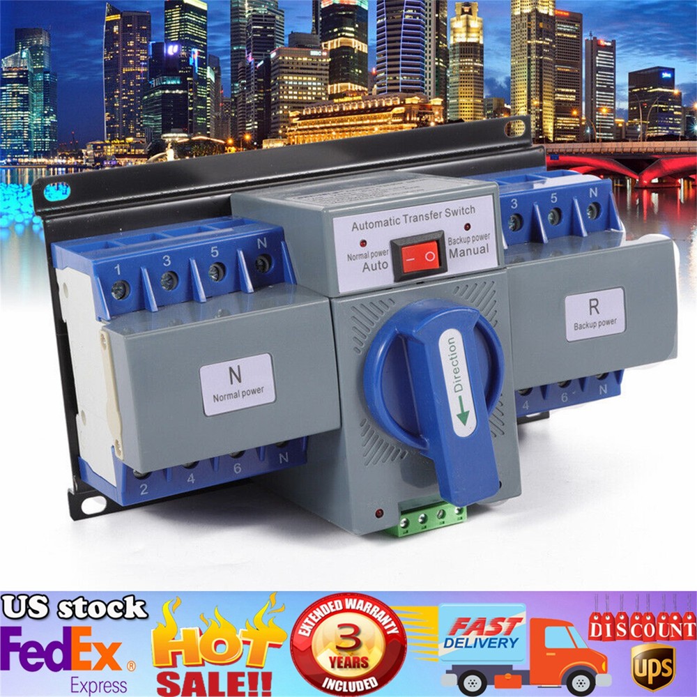 Dual Power Automatic Transfer Switch kit 63 A 4P ATS Generator Changeover Switch