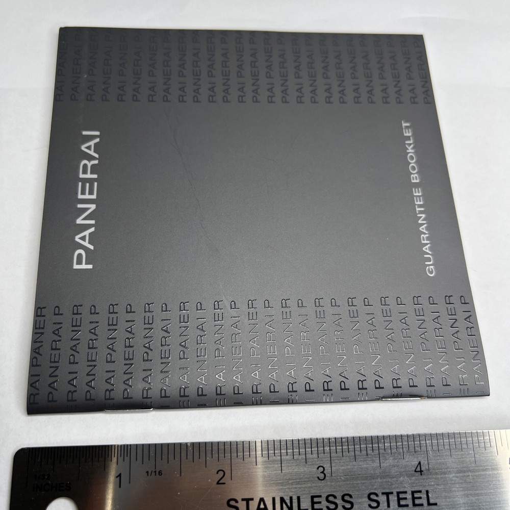 2007 Panerai Guarantee Booklet