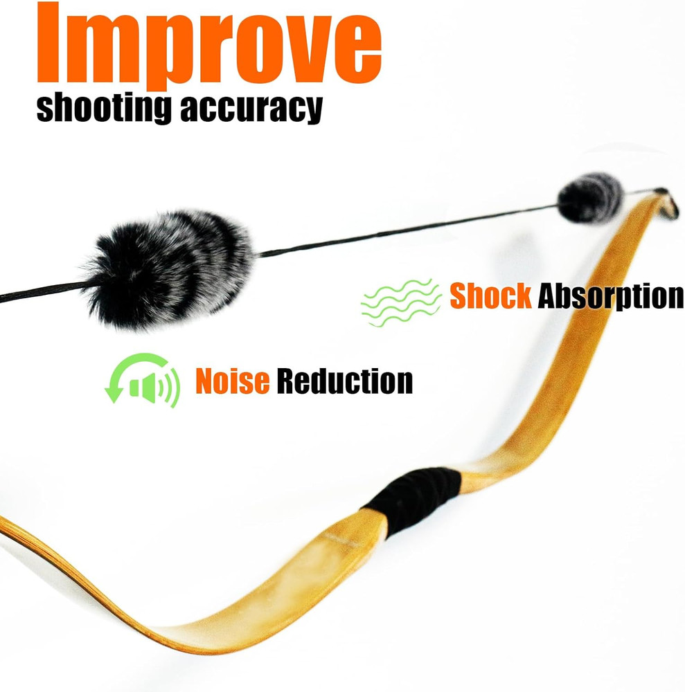 2 Pair Bow String Silencers Soft Bowstring Shock Absorber Stabilizers Archery Bo