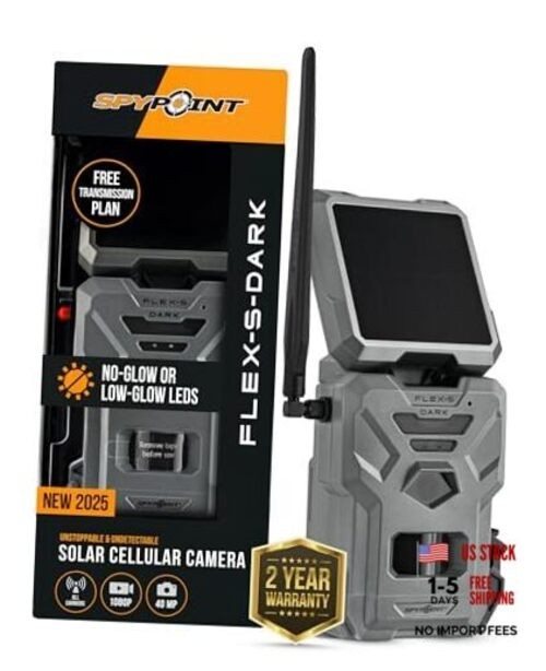 Flex-S-Dark Solar Cellular Trail Camera – Built-in Solar Panel, FLEX-S DARK