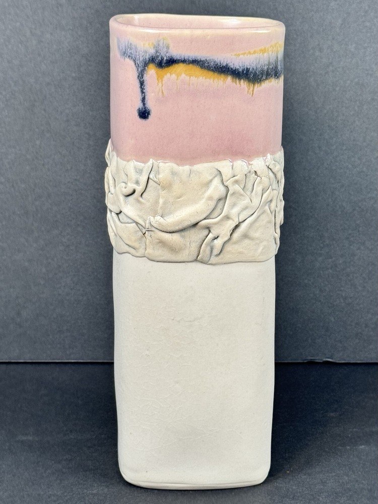 90s Style Signed Pottery Vase