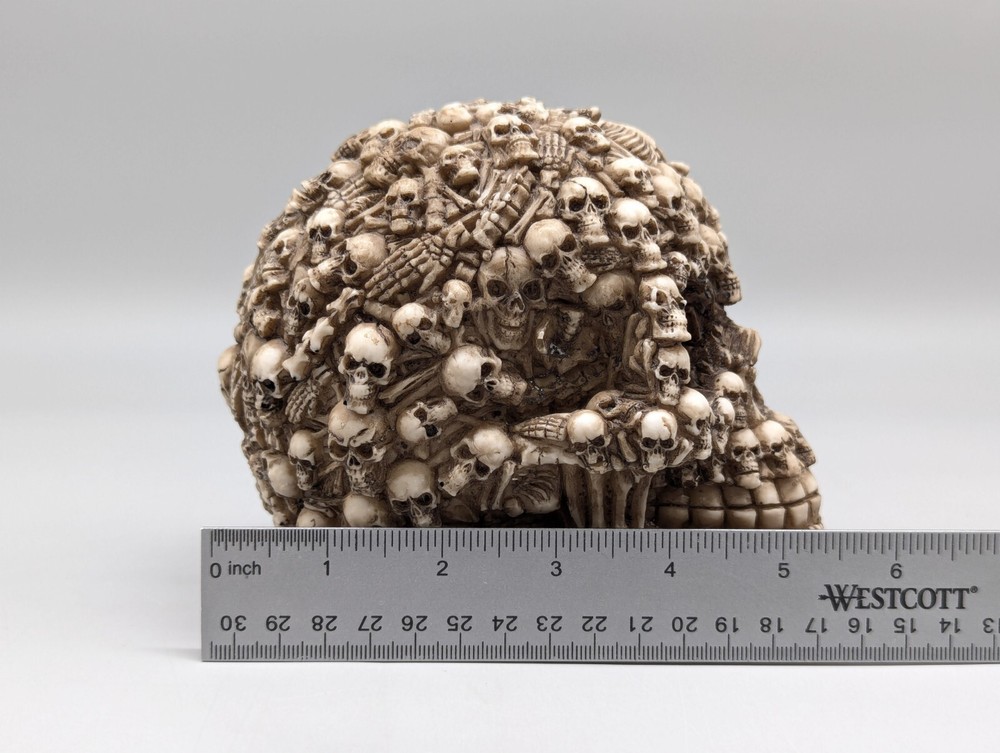 Large Skull Skeletons All Over Head Sculpture Statue Hell Raiser Gothic Display